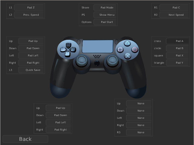 screenshot of BlastEm's controller binding UI